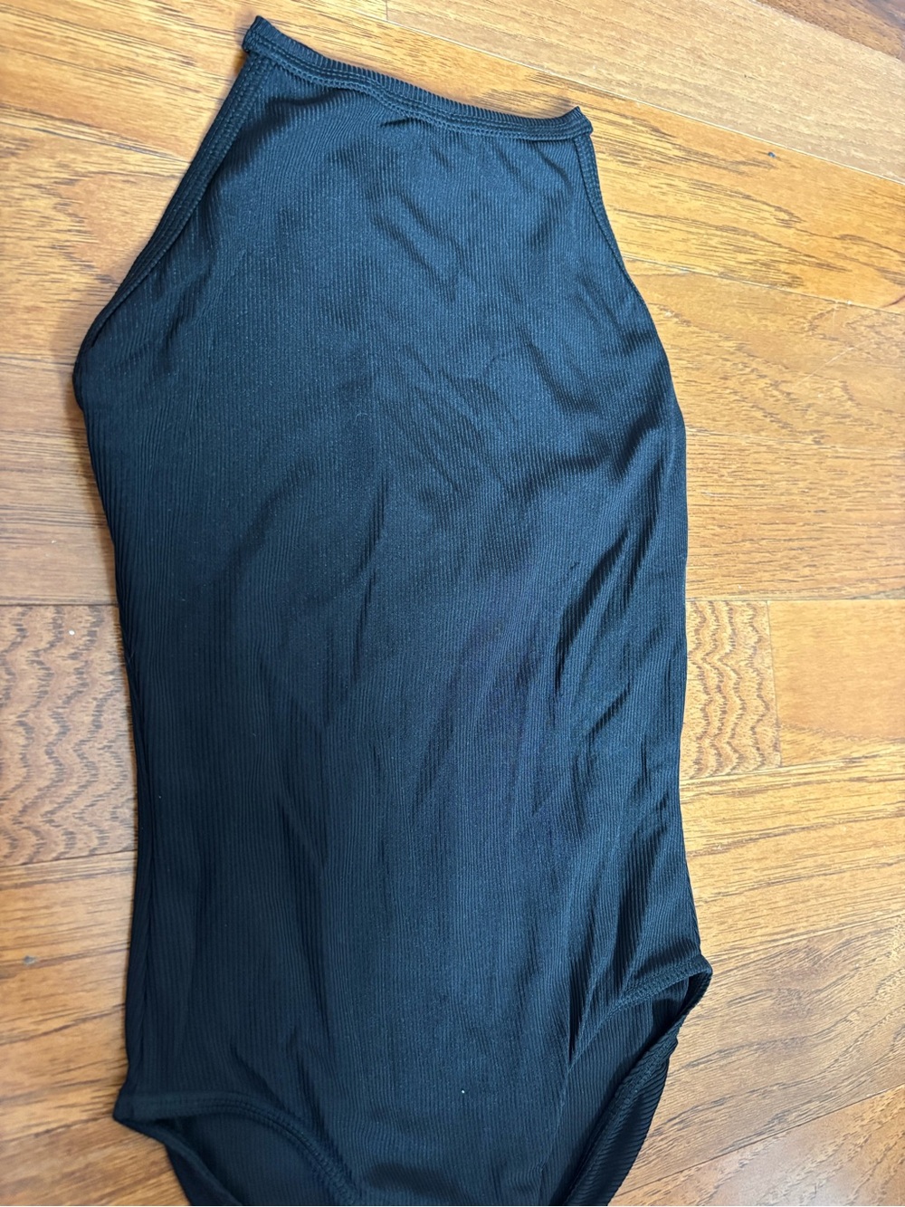 Black Ribbed dance leotard - Picture 2 of 4
